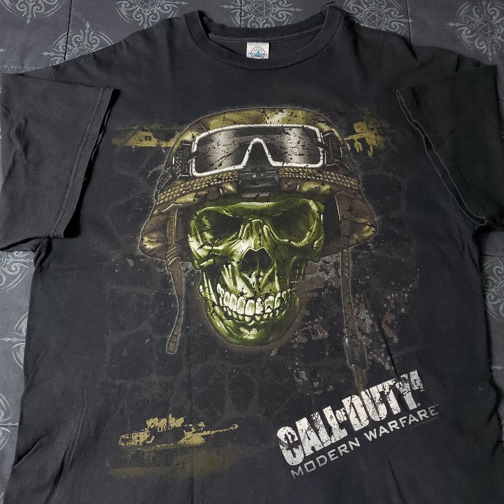 Vintage 2008 Call Of Duty Modrn Warfare 1 Video Game Promo T-shirt Size XL Xbox